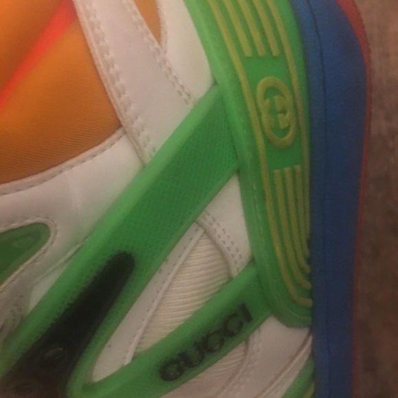 Gucci sneakers leather stunning color block fits 7  Ladies w Gucci box. - Picture 3 of 7